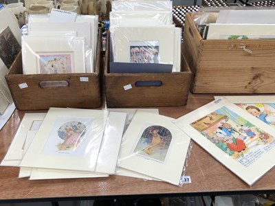 Lot 837 - A large collection of mounted pictures and prints