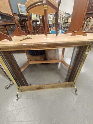 Lot 181 - A brassed steel and chain curtain fire guard H...