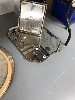 Lot 841 - A vintage wall mirror and an easel-backed mirror