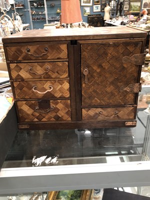 Lot 857 - Antique Japanese parquetry scholar's box