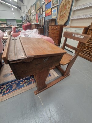 Lot 190 - An antique elm and mahogany child's desk and...
