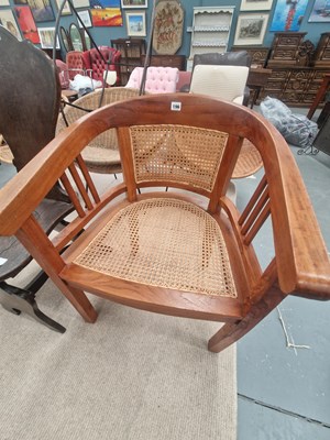Lot 196 - A hardwood and cane bow back chair