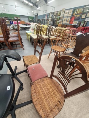 Lot 199 - A French wheat back rattan seated chair, an...