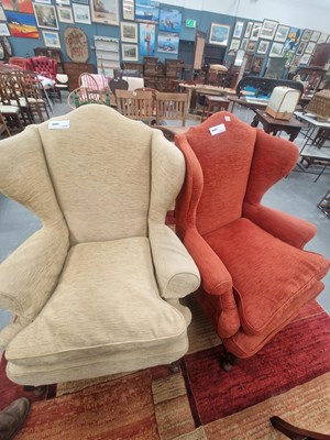 Lot 202 - A pair of early 20th century wing back...