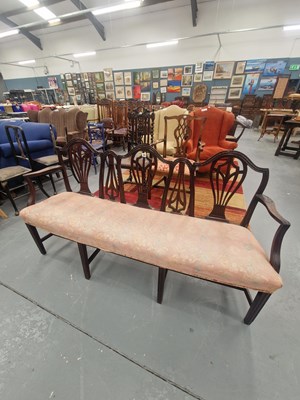 Lot 205 - A Chippendale style mahogany triple chair back...