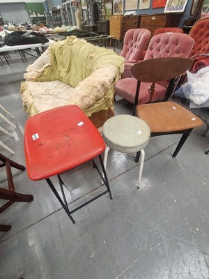 Lot 219 - A mid century petal dining chair and two metal...