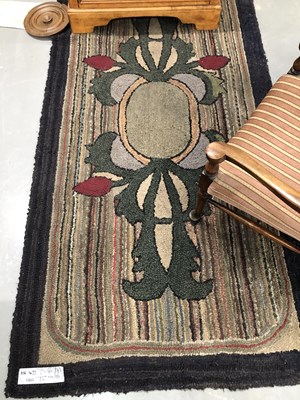 Lot 1404 - A vintage folk art type rag rug 220 × 111cm