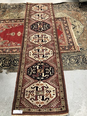 Lot 1418 - A Turkish runner of Caucasian design 326 × 85cm