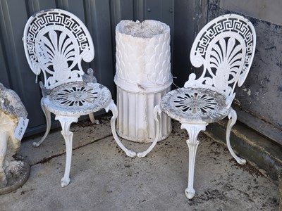 Lot 451 - A pair of cast aluminium garden chairs (white)