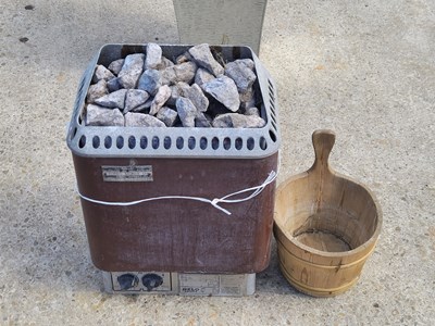 Lot 482 - A Nordic sauna brazier and bucket