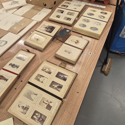 Lot 889 - Six large antique photograph albums containing...