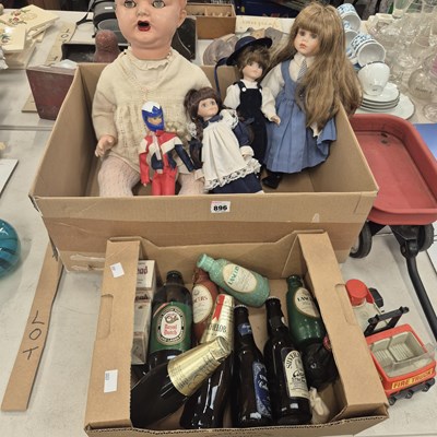 Lot 896 - Various dolls, toys, and collectable beer bottles