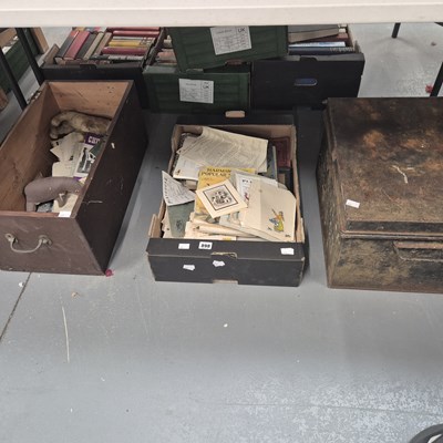 Lot 898 - A tin deed box and a collection of various...