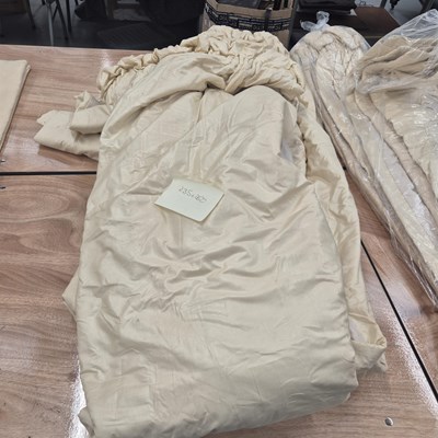 Lot 909 - A large satin curtain 235 × 260cm