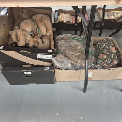 Lot 912 - Four boxes of upholstery and other fabrics,...
