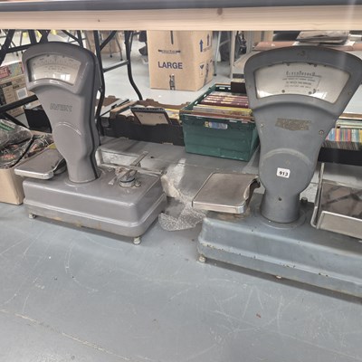 Lot 913 - Two large shop scales