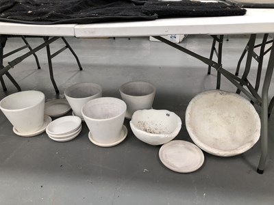 Lot 929 - Various white decorated planters, etc.