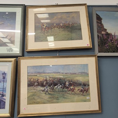 Lot 57 - Two large steeplechase prints