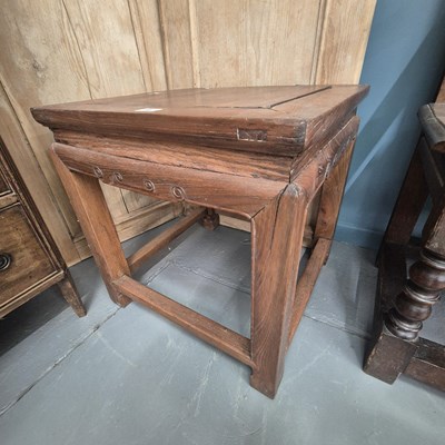 Lot 66 - An antique oriental urn stand H 50 W 50 D 50cm
