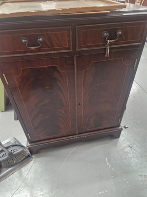 Lot 262 - An Edwardian mahogany side cabinet of two...