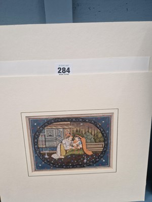 Lot 284 - Four Mughal gouaches on paper, mounted,...