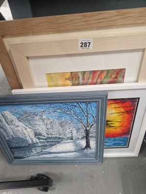 Lot 287 - Four various landscape paintings, various sizes