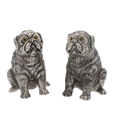 Lot 1122 - A pair of continental 800 grade silver novelty...