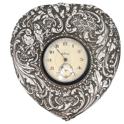 Lot 1124 - A Victorian hallmarked silver heart-shaped...