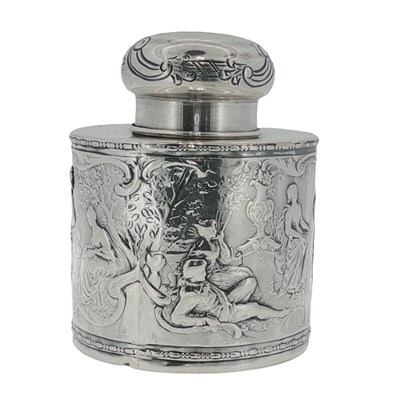 Lot 1126 - A Chester hallmarked silver tea caddy dated...