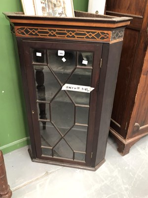 Lot 305 - A 19th century glazed corner cabinet H 105 W...