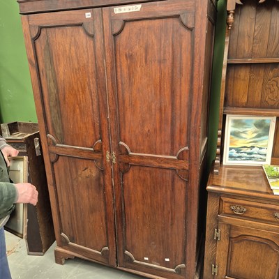 Lot 290 - A 19th-century mahogany two-door wardrobe  H...