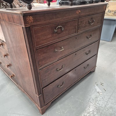 Lot 295 - A late Georgian mahogany chest of five drawers...