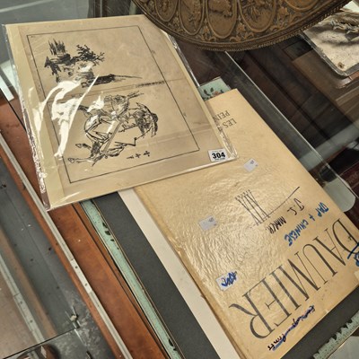 Lot 304 - A folder of Eastern and Asian works, Woodblock,...
