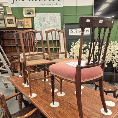 Lot 325 - A Georgian armchair and three Edwardian side...