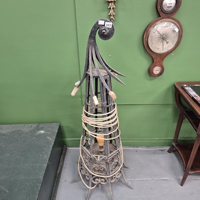 Lot 333 - A large wrought iron lantern H 119cm