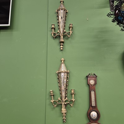 Lot 335 - A pair of Venetian style wall sconces, each H...