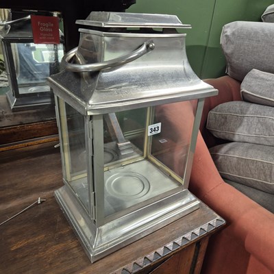 Lot 343 - A glazed lantern H 44 W 31 D 23cm