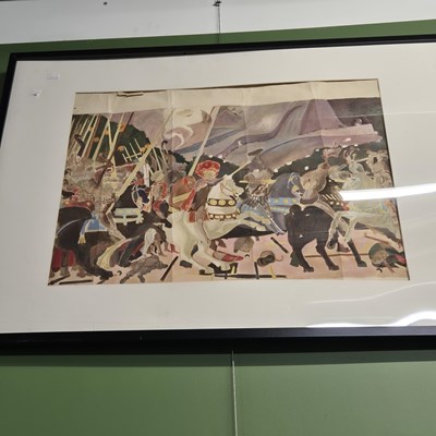 Lot 351 - A large, interesting watercolour depicting a...