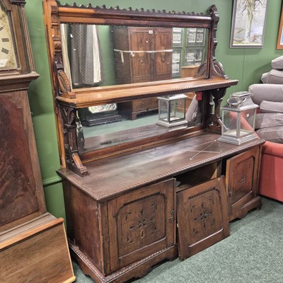Lot 362 - A Victorian oak side cabinet in the Puginesque...