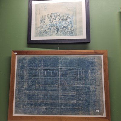 Lot 366 - A vintage blueprint of a Gateshead and...