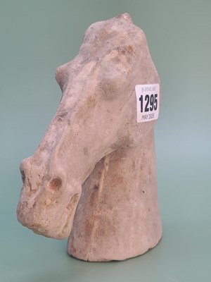 Lot 1295 - A Tang-style pottery horse's head H 15cm, a...
