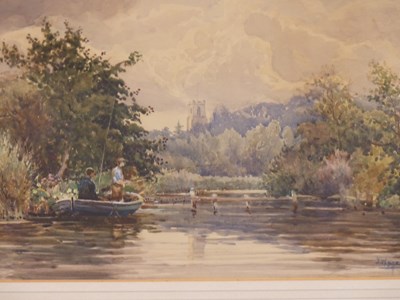 Lot 1286 - Joseph West (1881-1958) ARR., fishing from a...