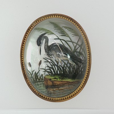 Lot 1134 - An Essex crystal brooch depicting a heron...