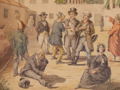 Lot 1300 - A Baran?, 19th century,  a caricature...