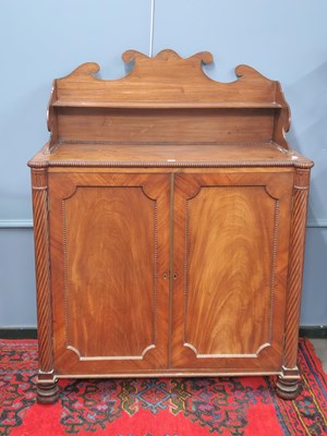 Lot 1265 - A William IV mahogany chiffonier side cabinet...