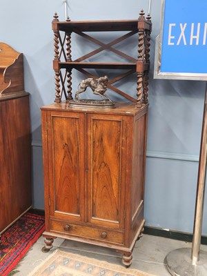 Lot 1278 - A small William IV rosewood chiffonier with...