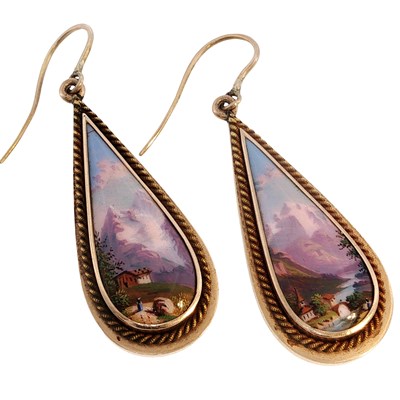 Lot 1146 - A pair of late 19th-century drop earrings set...