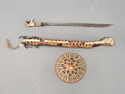 Lot 1321 - A large Dayak Mandau headhunter's sword,...