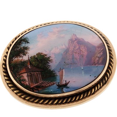 Lot 1147 - A late 19th century brooch mounted with a hand-...
