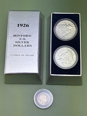 Lot 1142 - A 1926 historic U.S Morgan and Peace silver...